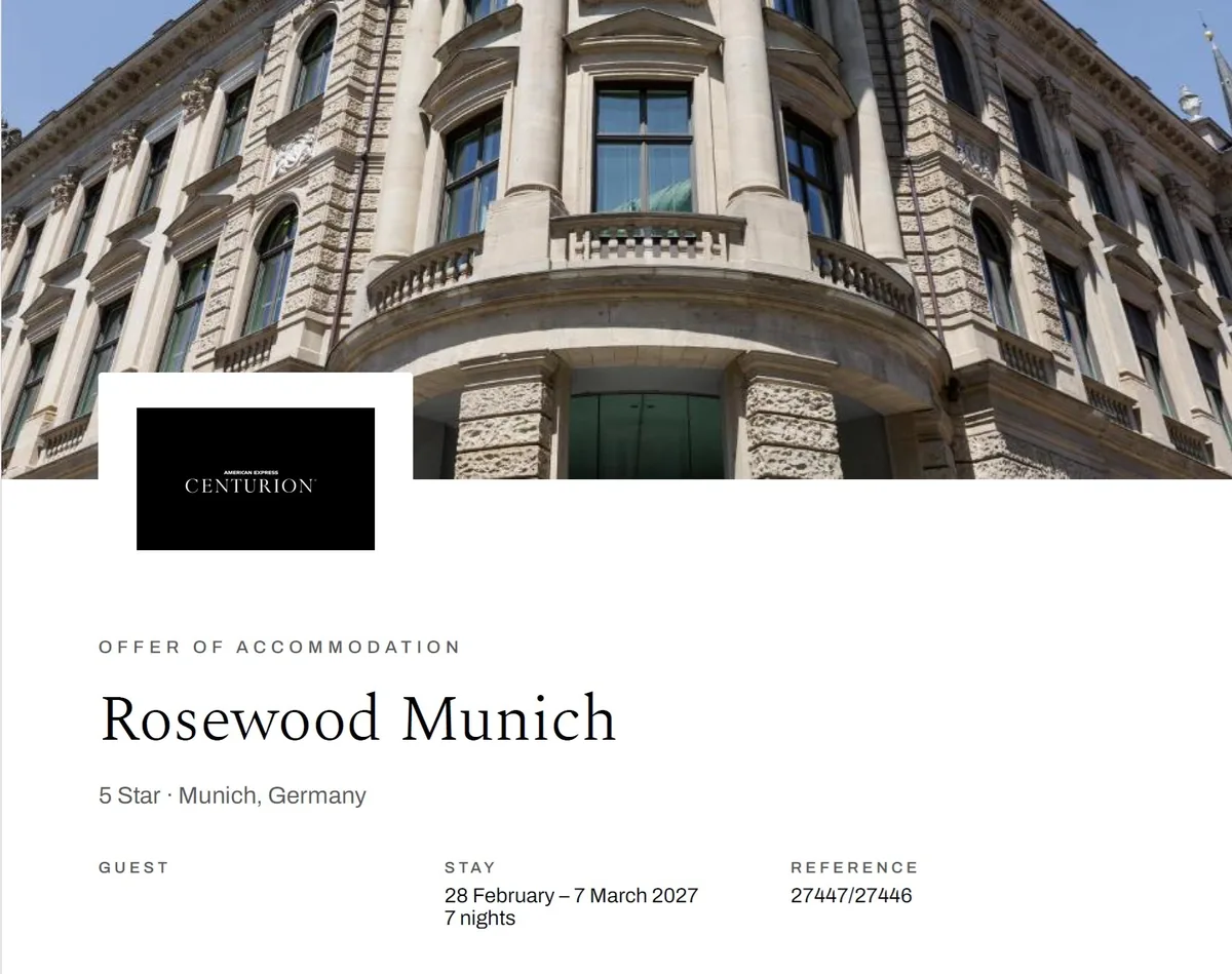 A client offer for Rosewood Munich, branded in an agency's own design.
